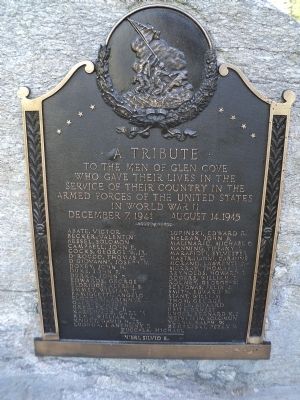 Glen Cove WWII Memorial Marker. Click for full size. Glen Cove WWII Memorial Marker image. Click for full size.