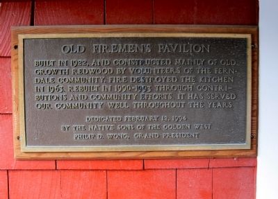 Old Firemen's Pavilion Marker. Click for full size. Old Firemen's Pavilion Marker image. Click for full size.