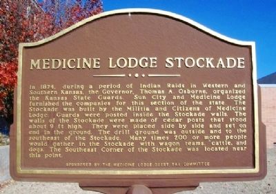 Medicine Lodge Stockade Marker image. Click for full size.