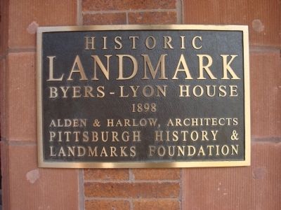 Byers-Lyon House Marker image. Click for full size.