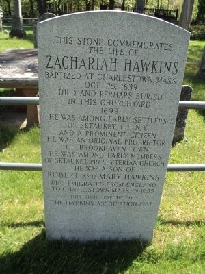 Zachariah Hawkins Marker image. Click for full size.