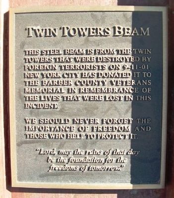 Twin Towers Beam Marker image. Click for full size.