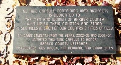 Barber County Veterans Memorial Time Capsule Marker image. Click for full size.