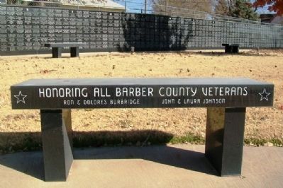 Barber County Veterans Memorial Bench image. Click for full size.