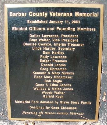 Barber County Veterans Memorial Committee image. Click for full size.