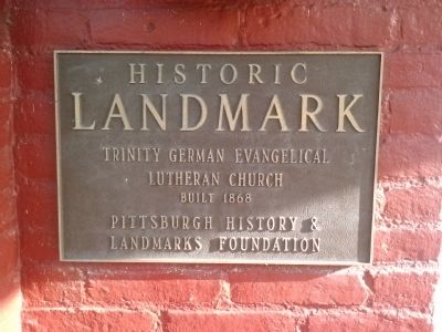 Trinity German Evangelical Lutheran Church Marker image. Click for full size.