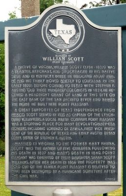 Homesite of William Scott (Point Pleasant) Marker image. Click for full size.