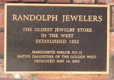 Randolph Jewelers Marker image. Click for full size.