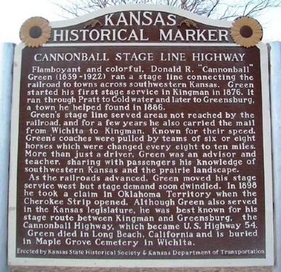 Cannonball Stage Line Highway Marker image. Click for full size.