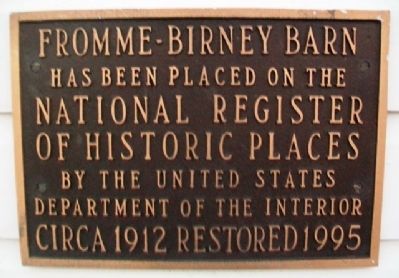 Fromme-Birney Barn NRHP Marker image. Click for full size.