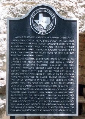 Alamo Portland and Roman Cement Company Marker image. Click for full size.