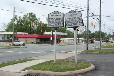 John Lawson Marker (L) on Highland Boulevard near Queen Street intersection image. Click for full size.
