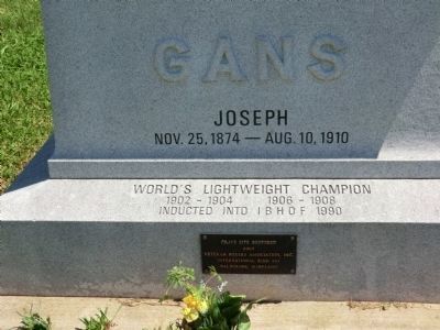 Joseph Gans Marker. Click for full size. Joseph Gans Marker image. Click for full size.