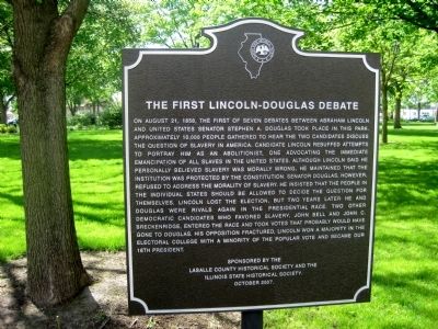 The First Lincoln-Douglas Debate Marker image. Click for full size.