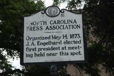 North Carolina Press Association Marker. Click for full size. North Carolina Press Association Marker image. Click for full size.