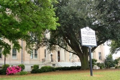 North Carolina Press Association Marker on the Wayne County Courthouse lawn. Click for full size. North Carolina Press Association Marker on the Wayne County Courthouse lawn image. Click for full size.
