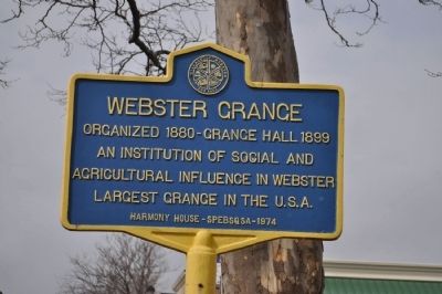 Webster Grange Marker. Click for full size. Webster Grange Marker image. Click for full size.