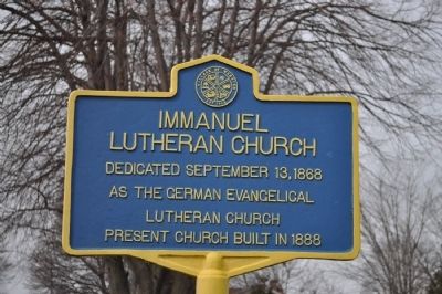 Immanuel Lutheran Church Marker. Click for full size. Immanuel Lutheran Church Marker image. Click for full size.