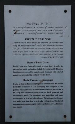 Doors of Burial Caves / Burial Customs - Sarcophagi Marker. Click for full size. Doors of Burial Caves / Burial Customs - Sarcophagi Marker image. Click for full size.