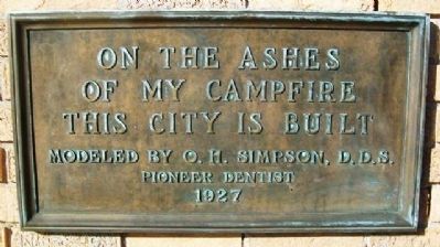 On the Ashes of My Campfire This City is Built Marker image. Click for full size.