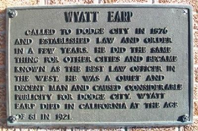 Wyatt Earp Marker at Centennial Monument. Click for full size. Wyatt Earp Marker at Centennial Monument image. Click for full size.