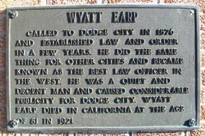 Wyatt Earp Marker at Centennial Monument image. Click for full size.