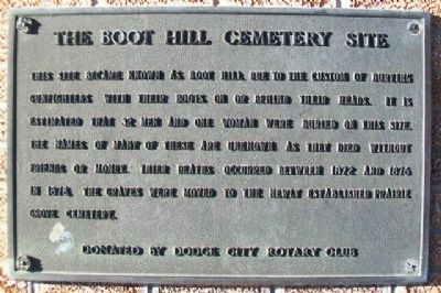 The Boot Hill Cemetery Site Marker at Centennial Monument image. Click for full size.