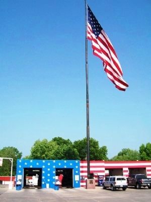 Veterans Memorial Marker and Flag image. Click for full size.