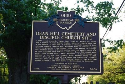 Dean Hill Cemetery and Disciple Church Site Marker - Side A image. Click for full size.