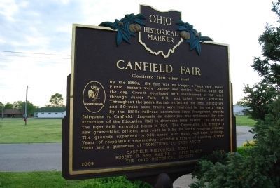 Canfield Fair Marker - Side B image. Click for full size.