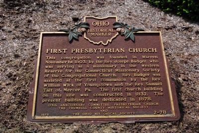 Original First Presbyterian Church Marker image. Click for full size.