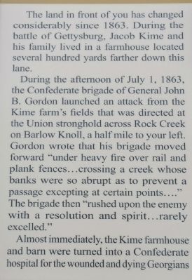 The Jacob Kime Farm Marker. Click for full size. The Jacob Kime Farm Marker image. Click for full size.