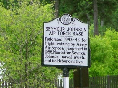 Seymour Johnson Air Force Base Marker image. Click for full size.