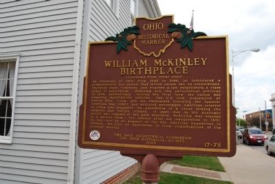 William McKinley Birthplace Marker - Side B image. Click for full size.