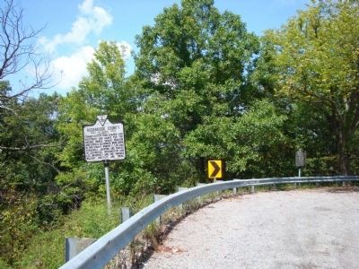 View of Amherst/Rockbridge County Marker from Highway with Courage Of Frank Padgett Marker nearby. image. Click for full size.