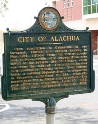 City of Alachua Marker image. Click for full size.