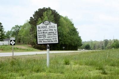 Blount Hall Marker seen along southbound NC 11 image. Click for full size.