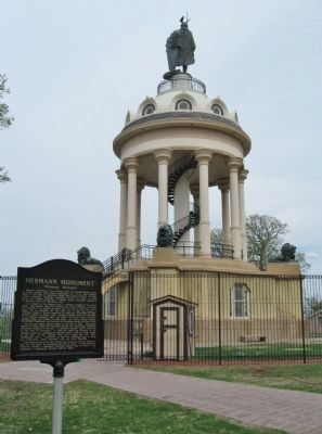 Hermann Monument and Marker. Click for full size. Hermann Monument and Marker image. Click for full size.