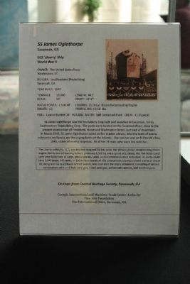 S.S. <i>James Oglethorpe </i> vital statistics on display. Click for full size. S.S. <i>James Oglethorpe </i> vital statistics on display image. Click for full size.