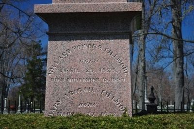 Millard Filmore Monument Inscription (Side 1). Click for full size. Millard Filmore Monument Inscription (Side 1) image. Click for full size.