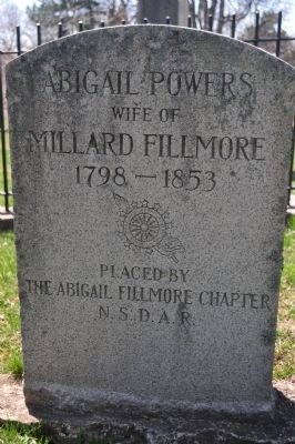 Abigail Powers Filmore headstone image. Click for full size.