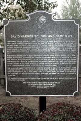 David Haeger School and Cemetery Marker image. Click for full size.