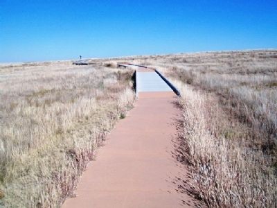 Santa Fe Trail Ruts Run Under Bridges Along Path image. Click for full size.