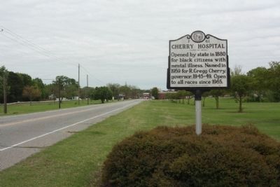 Cherry Hospital Marker, looking south on Old Smithfield Road image. Click for full size.
