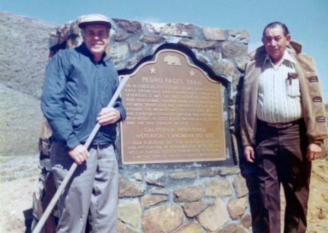 Pedro Fages Trail Marker Dedication image. Click for full size.