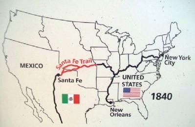 Santa Fe Trail Map on Sites to the East Marker image. Click for full size.