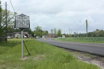 Port Of Bath Marker along North Carolina Route 92 / 99, here looking west. Click for full size. Port Of Bath Marker along North Carolina Route 92 / 99, here looking west image. Click for full size.