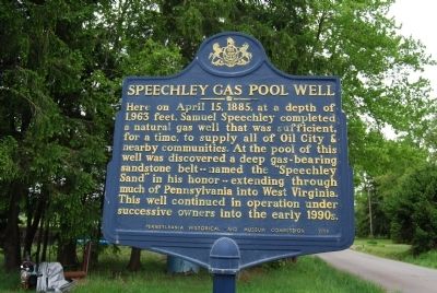 Speechley Gas Pool Well Marker. Click for full size. Speechley Gas Pool Well Marker image. Click for full size.