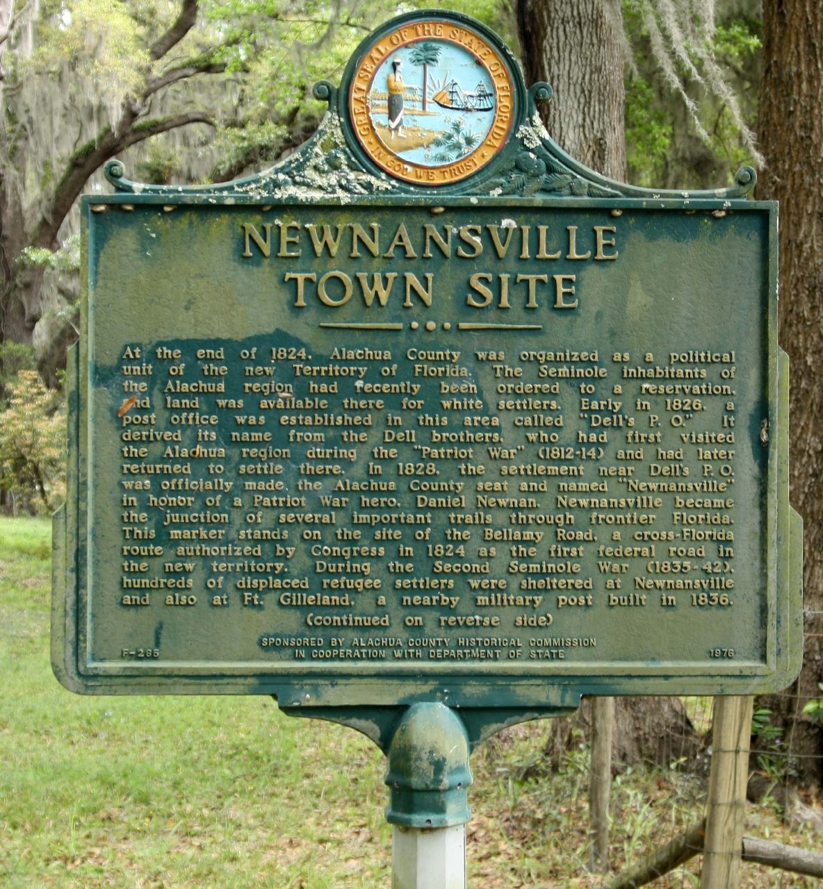Newnansville Town Site Marker