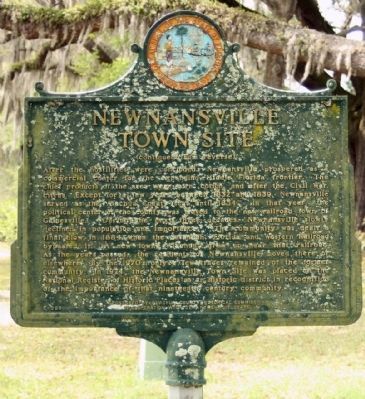 Newnansville Town Site Marker, reverse side image. Click for full size.